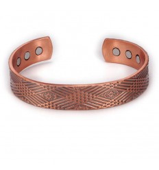 Bracelet Cuivre Magnétique Moto Biker – 6 Aimants 3000 Gauss, Style Harley & Motards, Taille Ajustable